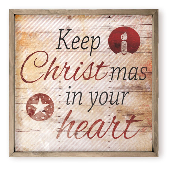 Keep CHRISTmas In Your Heart Farmhouse Style Wood Wall Decor Sign