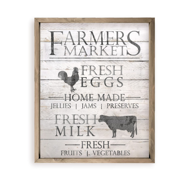 Farmers Market Fresh Eggs Farmhouse Style Wood Wall Decor Sign