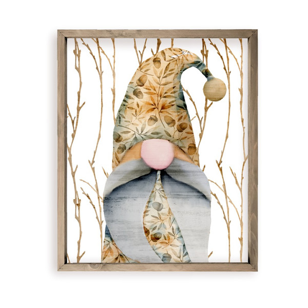 Gnome Fall Design Farmhouse Style Wood Wall Decor Sign