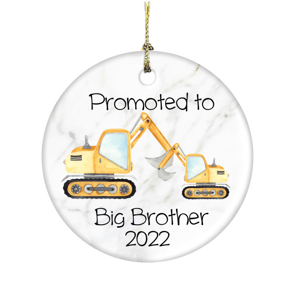 Promoted To Big Brother/Big Sister New Baby 3 Inch Ceramic Christmas Ornament With Gift Box