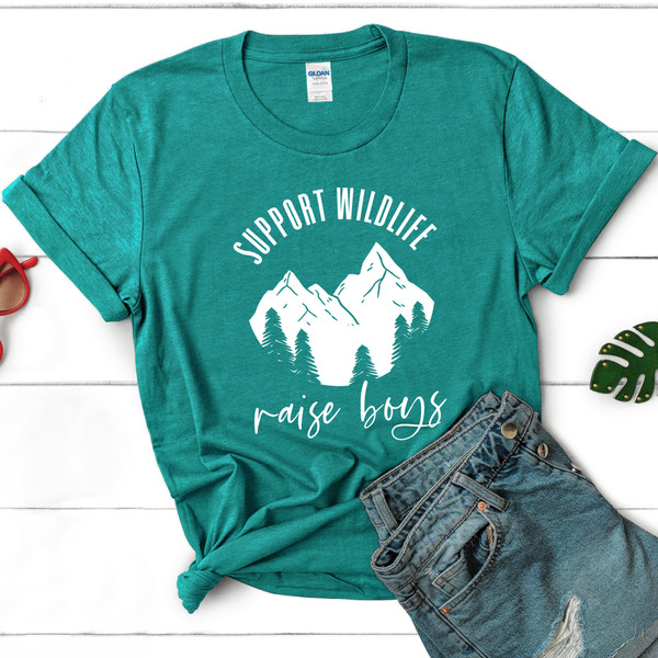 Support Wildlife Raise Boys Women's T-Shirt - Mother's Day Gift - Available In 8 Colors