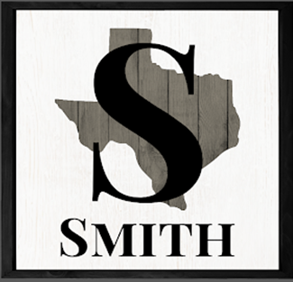 Christine Hamilton Framed State Shape Sign 16x16