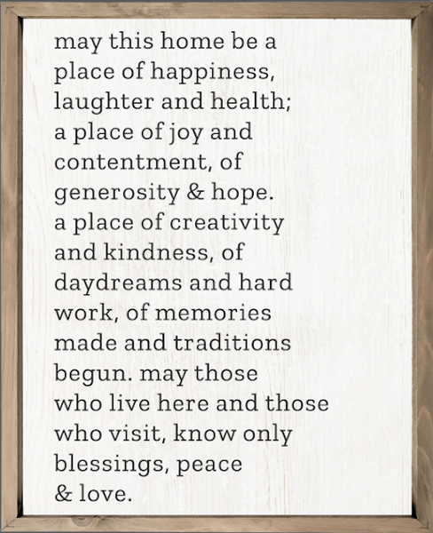 Sue Bruns Home Blessing Framed UV Sign 16x20