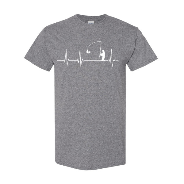 Fisherman Heartbeat T-shirt: Unique Design For Fishing Enthusiasts!