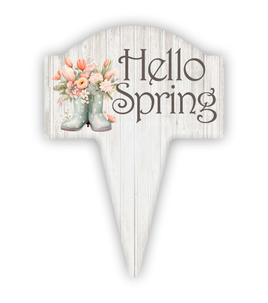 Hello Spring Aluminum Yard Sign 10x14