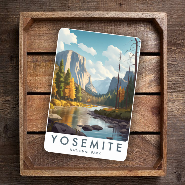 Yosemite National Park Scenic Metal Sign – Vintage Wall Art Of El Capitan And River Landscape – Nature Lover Gift, Rustic Outdoor Decor 8x12