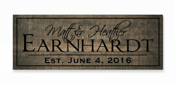 Personalized Family Name Sign With Rustic Finish