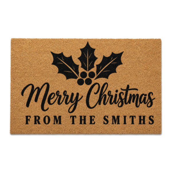 Merry Christmas From personalized coir doormat