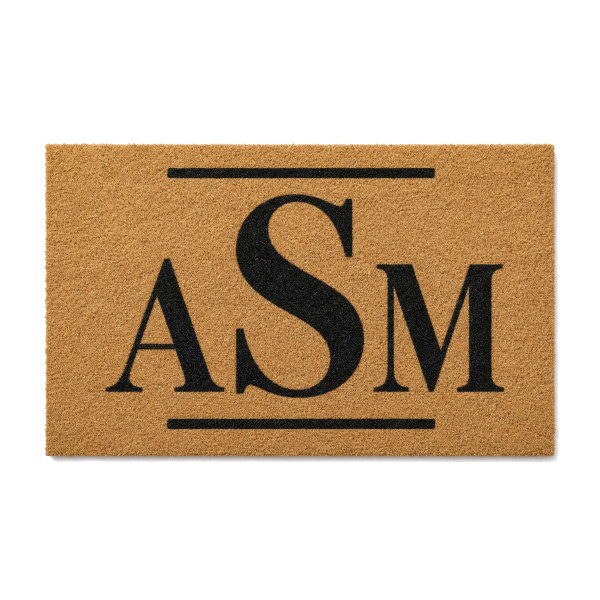 Classic Three-Letter Monogram personalized coir doormat