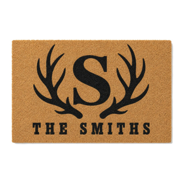 Antler Monogram personalized coir doormat