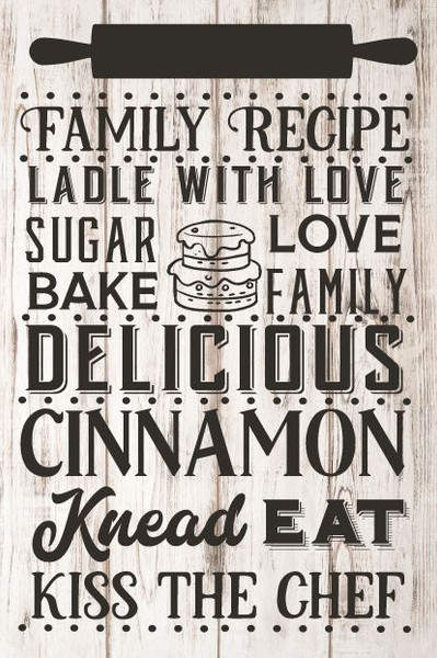 Family Recipe Rustic Wood Wall Sign 8x12