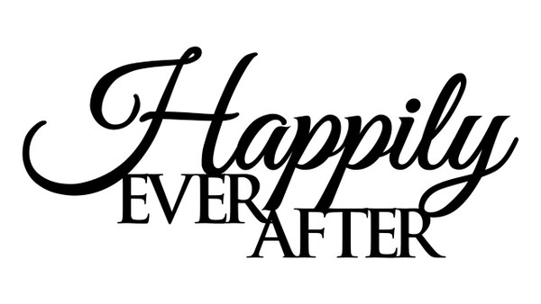 Happily Ever After 3D Word Art Wood Cutout 9 x 20.5