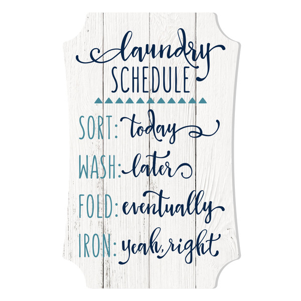 Laundry Schedule Scalloped Wall Sign 8x12