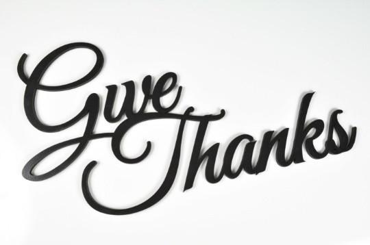 Give Thanks 3D Word Art Wood Cutout 9.5 x 18