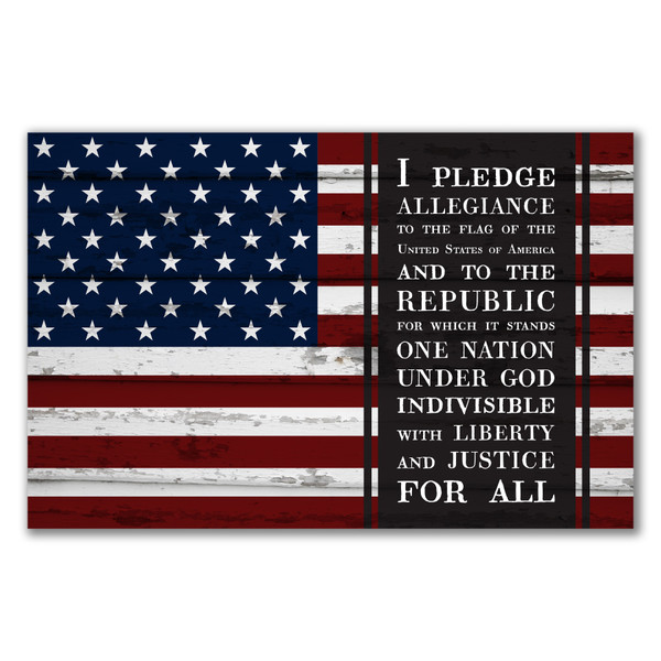 I Pledge Allegiance Rustic Wood Sign