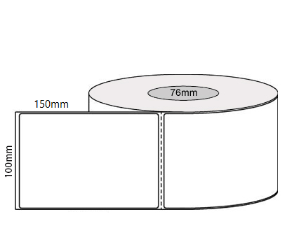 Direct Thermal labels 100mm x 150mm DT Perf White 76mm Core 1000LPR