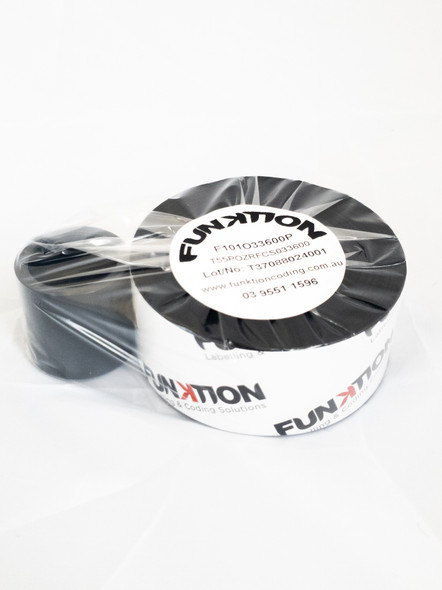 F101 33mm x 600m Wax Resin thermal ribbon to suit Videojet & Linx printers