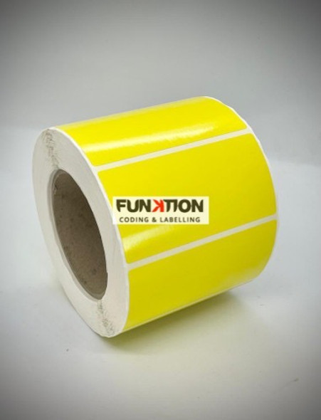 Yellow Direct Thermal Labels 100x50mm - 1000 Labels Per Roll