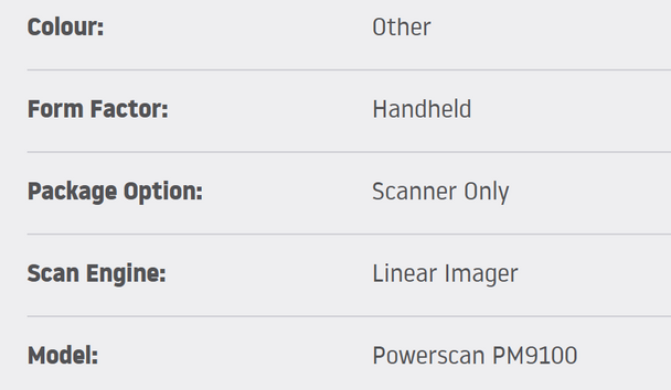 Datalogic POWERSCAN PM9100 1D R/BAT 433MHZ