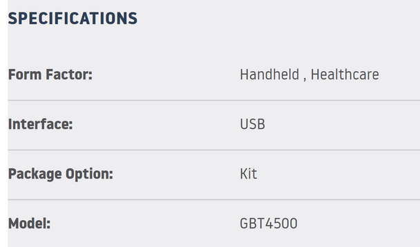Datalogic GRYPHON GBT4500 BASE/USB HEALTHCARE KIT