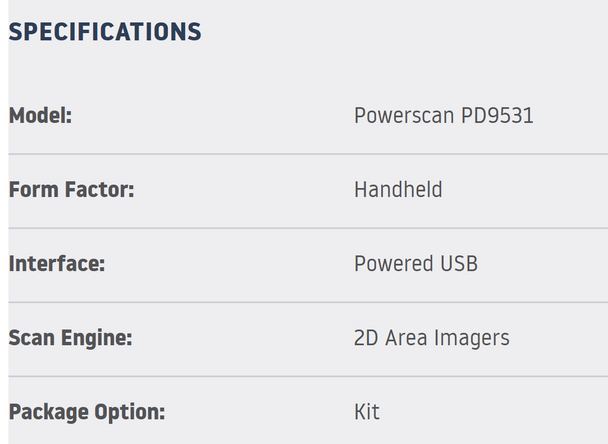 Datalogic POWERSCAN KIT D9531 2D-DPM USB/CBL
