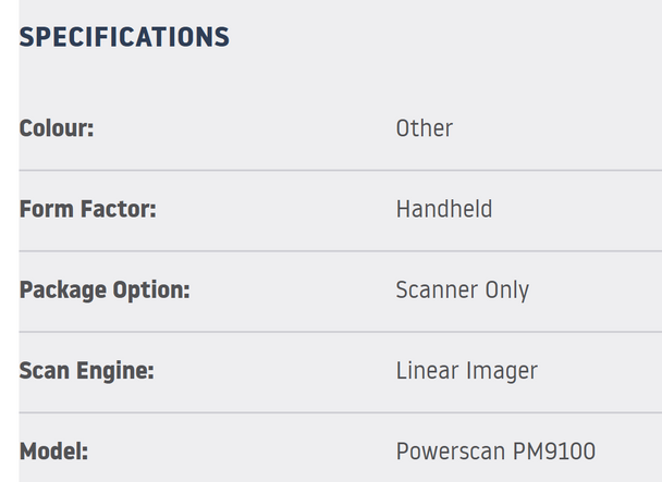 Datalogic POWERSCAN PD9100 1D