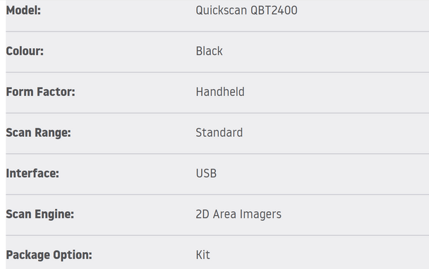 Datalogic Q/SCAN QBT2400 SCR ONLY + MICRO USB BLK