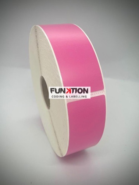 Coles Woolworths 40mm x 140mm DT Pink Labels  40mm Core 1000 Labels per Roll