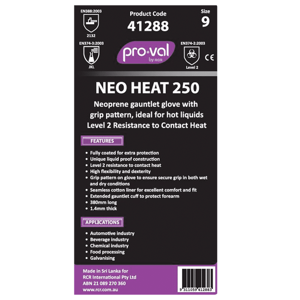 NEO HEAT 250 – NEOPRENE HEAT RESISTANT GLOVE - 1 PAIR