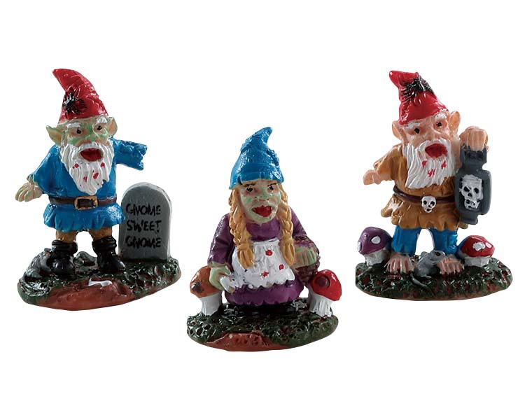 82569 - Zombie Garden Gnomes, Set of 3 - Lemax Spooky Town