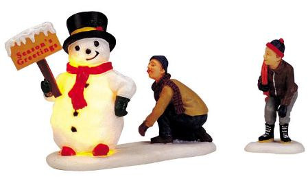 04511 -  Frosty's Friendly Greeting, Set of 2 B/O (4.5v) -  Lemax Christmas Village Table Pieces