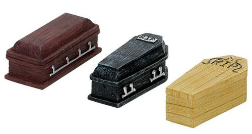 74583 - Coffins, Set of 3 - Lemax Spooky Town Halloween Village Accessories