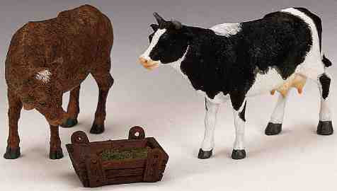 12512 -  Feeding Cow & Bull, Set of 3 - Lemax Christmas Village Figurines