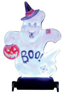 14353 - Yard Light - "Boo!" Ghost, Battery-Operated (4.5v) - Lemax Spooky Town Halloween Village Accessories