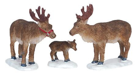 62242 -  Reindeer, Set of 3 - Lemax Christmas Village Figurines