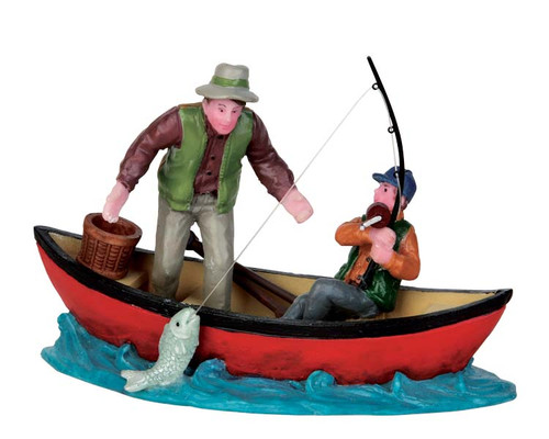 52344 - Canoe Catch - Lemax Christmas Figurines