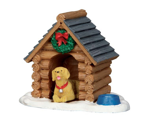 54943 - Log Cabin Dog House - Lemax Misc. Accessories