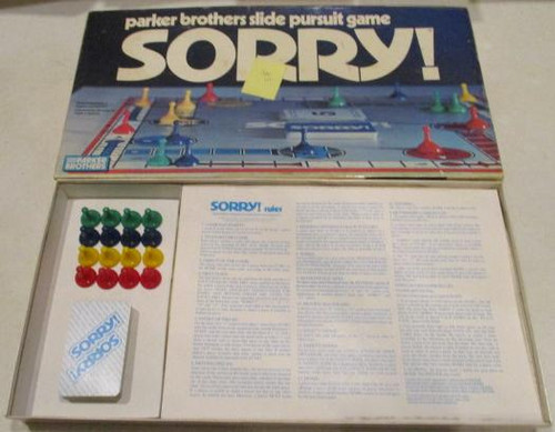 Vintage Board Games - Sorry - 1972