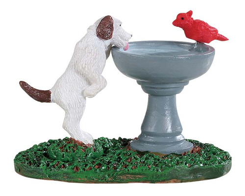 94535 - Bird Bath Dog Fountain - Lemax Misc. Accessories
