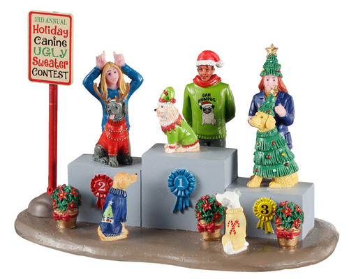 13556 - Canine Holiday Sweater Contest - Lemax Table Pieces