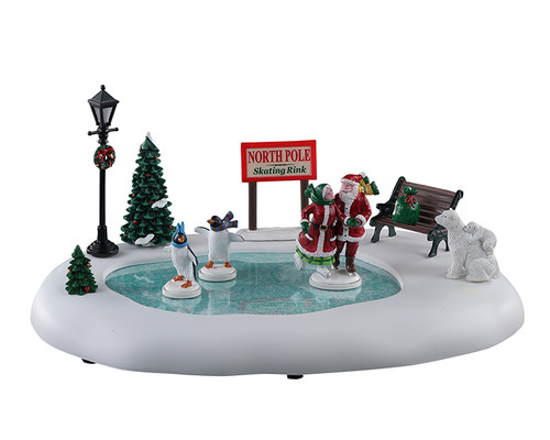 14837 - North Pole Skating Rink, Battery-Operated (4.5v) - Lemax Table Pieces