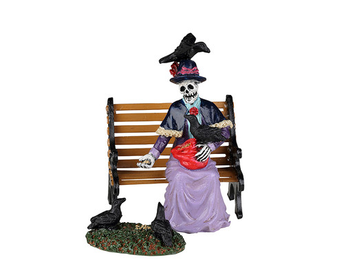 22101 - Feeding the Birds, Set of 2 - Lemax Spooky Town Halloween Village Figurines