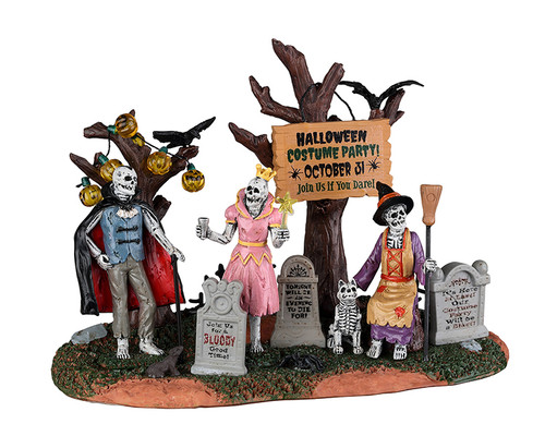 23582 - Graveyard Costume Party - Lemax Spooky Town Halloween Village Accessories
