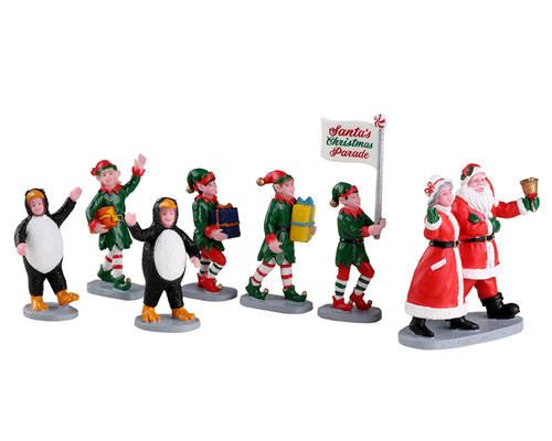 23592 - Santa's Elf Parade, Set of 7 - Lemax Christmas Village Table Pieces