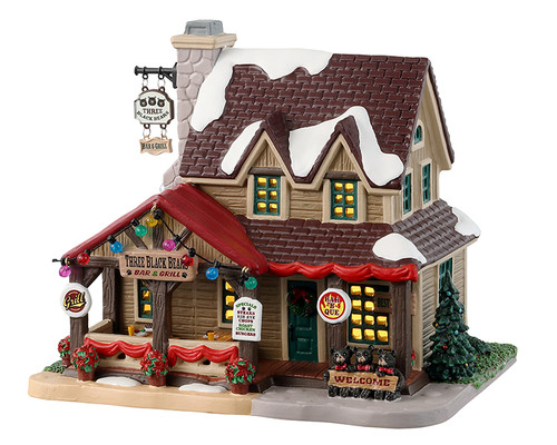 35078 - Three Black Bears Bar & Grill - Lemax Christmas Village Vail Village