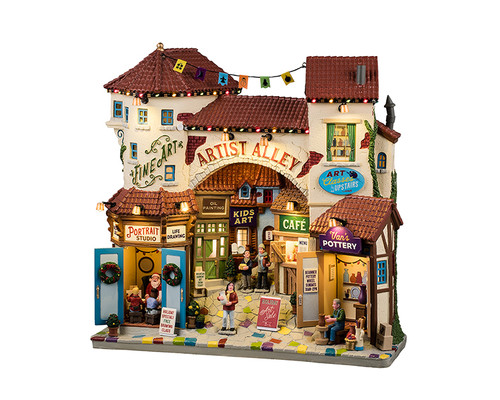 45226 - Artist Alley, Battery-Operated (4.5-Volt) - Lemax Christmas Village Facades