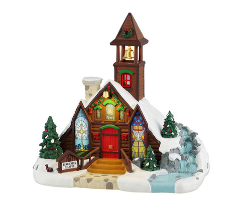 45265 - Bear Creek Chapel, Battery-Operated (4.5-Volt) - Lemax Christmas Village Vail Village