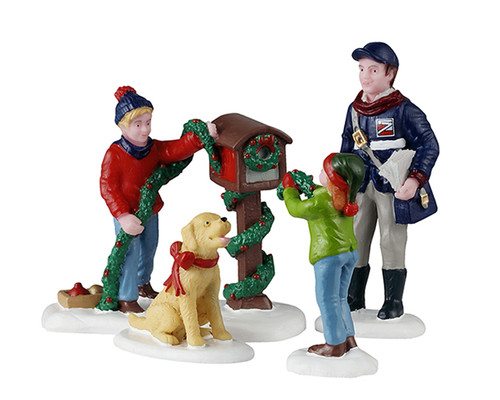 52522 - Mailbox Decorating, Set of 4 - Lemax Figurines