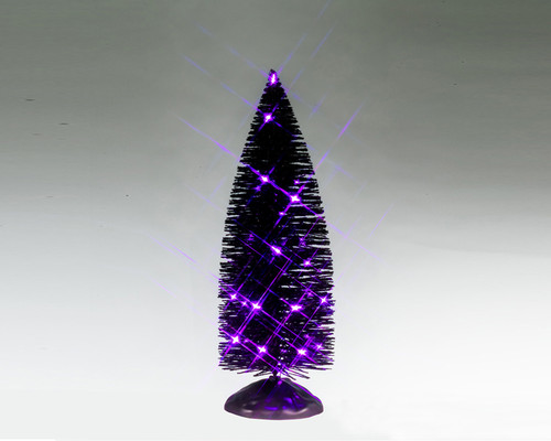 54517 - Black Bristle Tree with Purple Lights, Battery-Operated (4.5-Volt) - Lemax Spooky Town Accessories