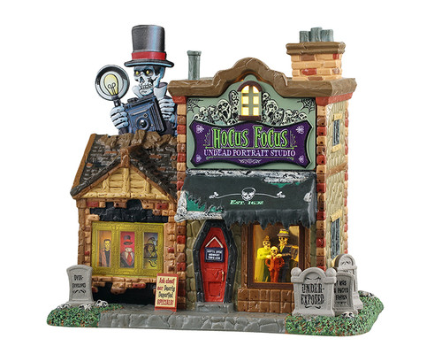 55304 - Hocus Focus Undead Portrait Studio - Lemax Spooky Town Houses shops shoppes stores businesess merchants